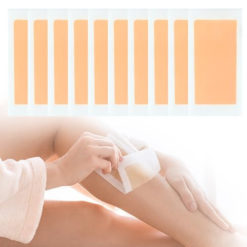VBKITW Vliesstreifen 10 Stück für Wachs,Vlies Streifen für die Haarentfernung mit Warmwachs und Zuckerpaste Gesicht,Körper Haar Entfernung Epilieren Wachsstreifen,9 * 18.5cm