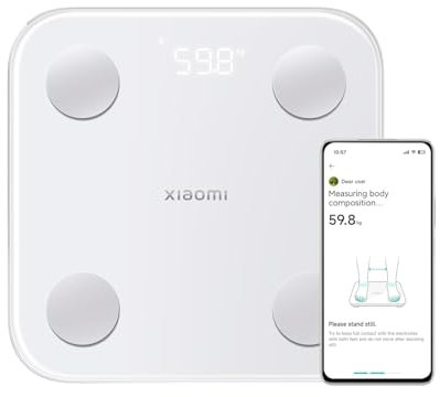 Xiaomi Mi Body Composition Scale S400 - Báscula de baño con medición de doble frecuencia, 25 indicadores de salud, hasta 150 kg y 100 gr de precisión