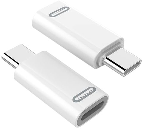 TiMOVO Buchse auf USB C Stecker Adapter, 2 Stück USB C Stecker auf Adapter mit 35W PD Schnell Laden/Datenübertragung für 15/15 Pro/15 Pro Max/15 Plus, iPad Pro/Air, Weiß