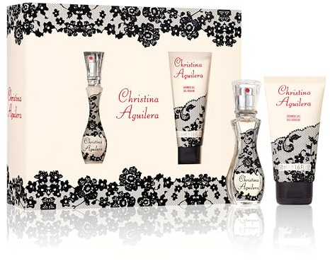 Christina Aguilera - Set SIGNATURE, Eau de Parfum Spray 30 ml, Floral y Oriental, con Notas de Jazmín, Peonía y Vainilla, y Gel de Ducha Perfumado de 50 ml, Set Regalo para Mujer