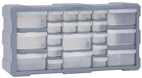 Tomostar Casier à Vis Plastique, Boîte à Outils Armoire à Outils Casier de Rangement Organisateur Multi-tiroirs avec 22 tiroirs 49x16x25,5 cm