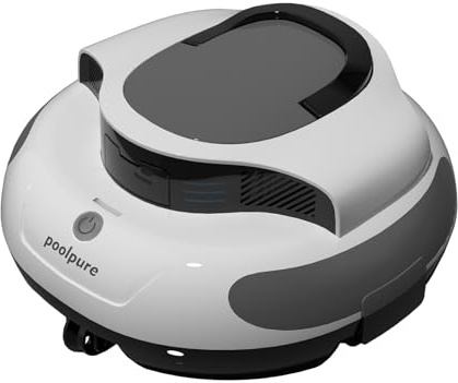 POOLPURE Poolrobot Piscina, 5000 mAh Pulizia Doppio Motore, Doppio Sensore Hall, Display LED, Parcheggio Automatico, IPX8 Impermeabile, Aspirapolvere Senza Fili