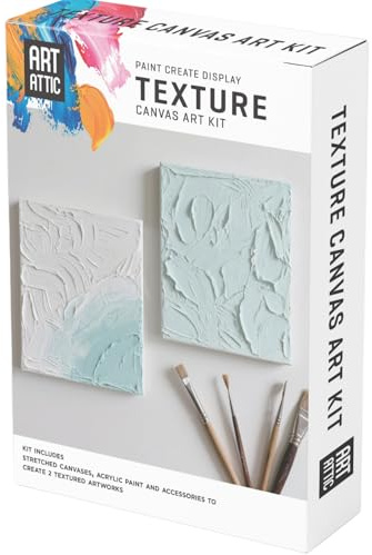 Hawksbill Texture Painting Art Kit with Canvas Acrylic Paints & Modelling Paste – DIY 3D Art Craft Set for Beginners Kids & Adults Relaxing Creative Home Décor Activity