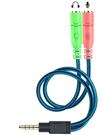 ENVEL Cavo Adattatore, 3,5mm Sdoppiatore Cuffia Y Jack per Microfono e Cuffie [ 2 Femmine prese su 1 Maschio jack ] per PC PS4 Xbox One Auricolare Smartphone Tablet MP3 Altoparlanti