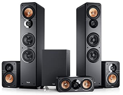 Teufel Ultima 40 Surround 5.1-Set, Set Altoparlanti Home Cinema 5.1 con Speaker Centrale, Posteriori, Subwoofer, con Suono Surround per Musica, Film e Videogiochi, Nero