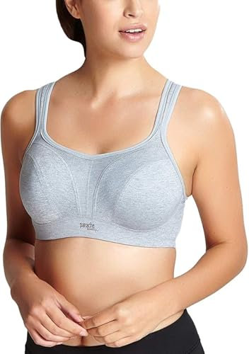 Panache Women's High Impact Underwire Sports Bra, Opaque, Grey Marl, 38F
