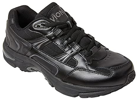 Vionic Walk Walker Women's Trainers Lace Up Supportive Walking Shoes That Includes Three-Zone Comfort for Heel Pain and Plantar Fasciitis with Orthotic Insole Arch Support Wide Fit Black UK 10