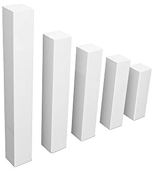 REESE | Universal Fussleisten Eckklotz Eckblock Ecke Eckturm | Buche WEISS | ECONOMY (ohne Fase), 85 mm / 20 Stück)