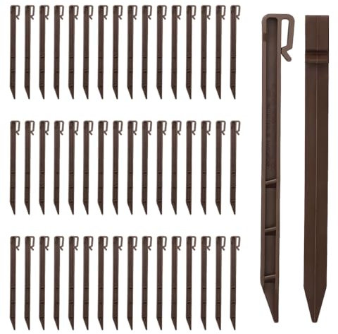 SLDHFE Lot de 50 piquets d'ancrage pour Bordure de Jardin, piquets en Plastique pour Bordure de Paysage, pour Support de Plantes Tenant des tentes, 25,4 cm