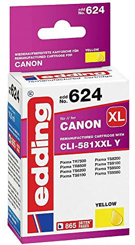 Edding Tintenpatrone ersetzt Canon CLI-581XXLY Kompatibel Gelb EDD-624 18-624