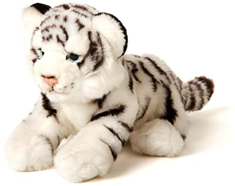 Uni-Toys - Weißer Tiger Baby, sitzend - 20 cm (Höhe) - Plüsch-Wildtier - Plüschtier, Kuscheltier