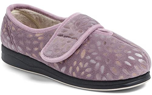 EasyFit Extra-Wide Fit Slippers - Lilac Size 7