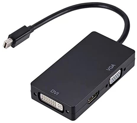 Yunseity Adattatore Mini DisplayPort, Adattatore DVI VGA da Mini DisplayPort a HD-Mi, Uscita DVI HD VGA 1920x1080P 60Hz 2,25 GBP per Monitor TV Portatile (Nero)