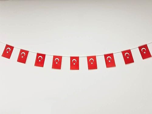 Lot de 40 drapeaux de la Turquie 11,4 m pour décoration de bar de jardin