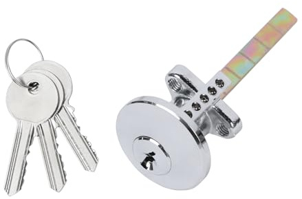 DIDA ersättningsfälgcylinder med 3 massiva mässingsnycklar, premium massiv mässingsfälgcylinder, 60 mm bakset, lämplig för alla Nightlatch 38–57 mm dörrar, polerad kromfinish, hög säkerhet