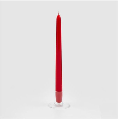 EDG - Enzo De Gasperi Candela Natalizia Stelo a Cono in Cera D2,2xH28 cm 2 Varianti (1pz) Rosso