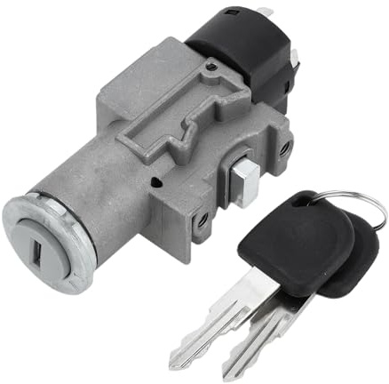 VekAuto Blocco Cilindro Interruttore di Accensione 93741068 per DAEWOO Matiz, Resistente Metallo Tono Argento Cilindro di Blocco dell'Accensione Chiave Interruttore di Avviamento