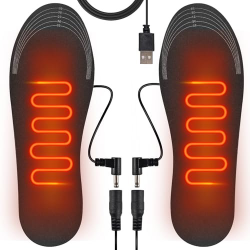 Beheizbare Einlegesohlen,Beheizbare Sohlen,beheizbare Einlegsohlen mit USB, Thermosohlen für Herren und Damen,Größe: 35-40,Sohlenwärmer wiederverwendbar,für Wandern,Arbeiten im Freien