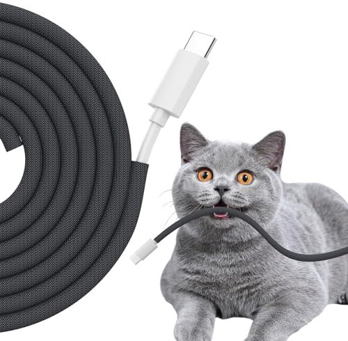 Cord Protectors from Pets No Chew, 10ft Wire Protector Cord Covers for Pets, Flexible Cable Sleeve Cord Management for TV/Computer/Electric Wires/Phone Charging Cables (Black, 1/4)