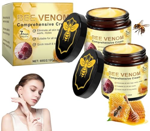Bigift komplett kräm, 2 stycken bigiftsalva, Bee Venom Skin Care Gel, Bee Venom Cream för avlastar torr hud, återfuktning, mild vård, bigiftreparationskräm för alla hudtyper