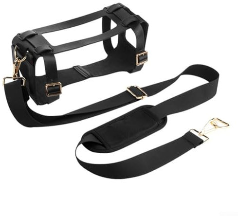 RemixAst PU resväska för Marshall Middleton högtalare med axelrem – bärbart skyddsöverdrag, snygg svart design, kompakt storlek 19166 cm, lätt bärväska för DJ-utrustning, Som bilden visar