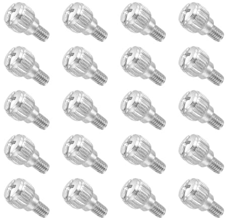 sourcing map 20 Pcs M4x6mm PC Computer Case Thumbscrews, Carbon Steel Nickel Plated Knurled Thumb Screws Bolts Fasteners for Computer Cover, Motherboard, Fan, Power Supply, Silver