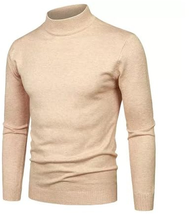 Maglione a Collo Alto Uomo, Invernale Maglioni Basic Casual Lupetto Slim Fit Pullover Manica Lunga Girocollo Costine Maglioncino Collo Alto Uomo Maglia Lupetto Uomo Maglione Uomo Cotone Sweater Top