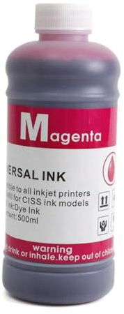 UHSTJW 500 ml 0,5 Liter schwarzer C m y Refill Ink Kit Farbstoffbasis kompatibel mit Tintenstrahldrucker Ersatztinte(500ML Dye Ink-M)