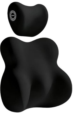 Cojín Lumbar Para Coche | Cojín Ergonómico Transpirable de Espuma Viscoelástica - Kit De Almohada Cervical Para Coche | Para Vehículos, Camiones, Viajes Diarios, Hogar, Oficina, Vacaciones Y Eventos