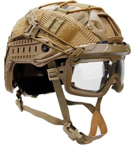LZAQHMT Set Casco Airsoft Fast Con Occhiali Protettivi Tattici Paintball, Occhiali Protezione Per Gli Occhi Equipaggiamento Militare CS Per Esterni