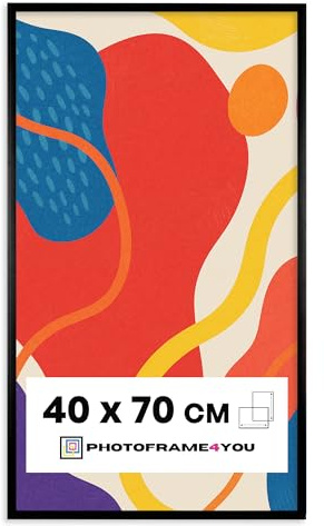 Photoframe4you - Cadre photo 40x70 cm - Noir Mat - Verre acrylique incassable - Cadre mural en plastique durable pour affiches, tirages d’art et certificats pour mur - Nancy