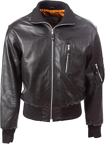 Noble House Bundesluftwaffe Fliegerjacke Herren Lederjacke Marine (3XL)
