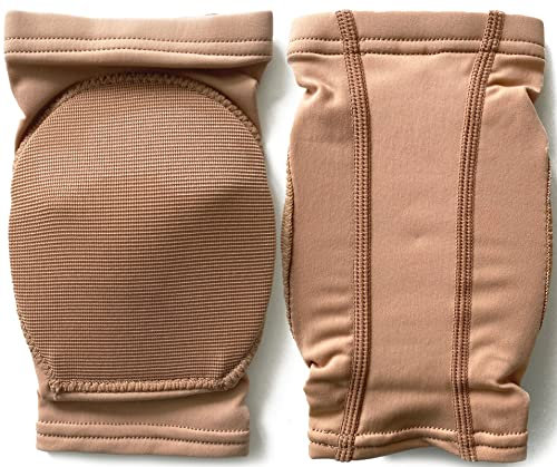 DANCEYOU Knieschoner Knieschützer mit Hartschaum Kniebandage Knieorthese für Tanzen und Sport Hellbraun M
