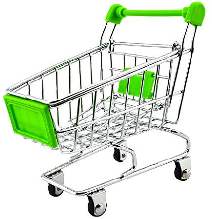 Perfeclan Kinder Rollenspielzeug - Mini Einkaufswagen Supermarkt Laufkatzen Spielzeug, Grün