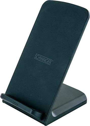SCHWAIGER QLS10S 513 QI Smartphone Ladestation Ladeständer Induktionsladen kabellos Aufladen Charger Stand Wireless 10W induktiv schwarz