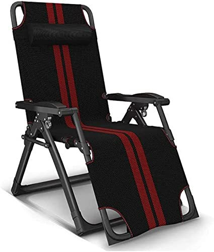 JYCCH Klappbarer Liegestuhl, strapazierfähig, G-Fell, Camping-G-Liegestühle, faltbar, Zero-Gravity-Liegestuhl, wasserdichte Chaiselongues aus Metall für das Büro im Freien (rot)