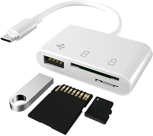 Xingdianfu Multifunktionskortläsare 3-i-1 USB C TF SD-kortläsare hubb adapter, kamera minneskortläsare, kortläsare SD-adapter, kortläsare SD-kort USB C för bärbar dator