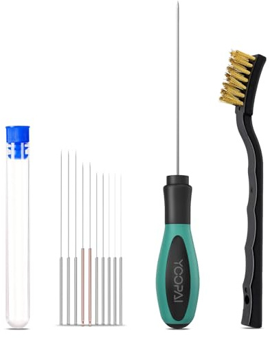 YOOPAI Kit de nettoyage pour imprimante 3D - Kit de nettoyage de buse d'imprimante 3D avec bouchon de bouchon, aiguilles de perçage de buse d'impression 3D de 0,4 mm avec brosse en fil de cuivre, kit