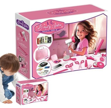 Juguete de peluquería para Juegos de simulación: Juguete de peluquería para Juegos de simulación, Juego de rol de peluquería, Kit de Maquillaje de simulación de de salón para niños y niñas
