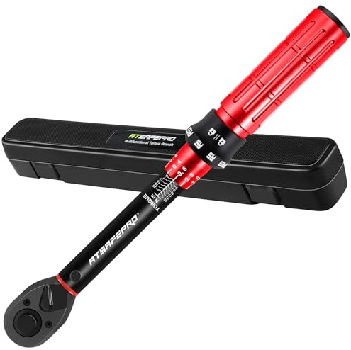 ATsafepro Chiave Dinamometrica 1/4'', Chiave Dinamometrica 3–25 Nm / 44,3–221,3 lbf·in, Precisione ±3%, Bidirezionale, 72 Denti, per Manutenzione Bici e Moto