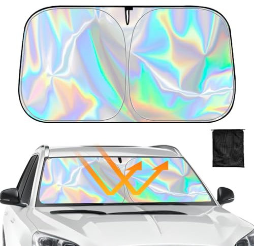 145 * 80 cm Parasol Coche Delantero, Parasol Paraguas Coche Plegable, Universal Quitasol Coche, Sombrilla Coche con Bolsa de Almacenamiento, Protector Solar Coche para Coches, Camiones, SUVs