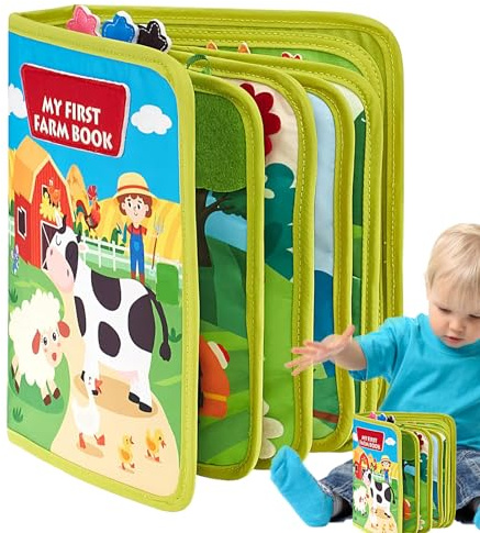 Générique Uppvaknande leksak för barn | Farm Pedagogiskt spel bok - styrelse tyst uppvaknande bok för pojke flicka dagis resor sovrum