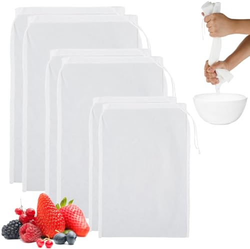 EJRUP Colador Tela 6 bolsas filtros de nailon para separar residuos, adecuadas para escenarios como la filtración de ingredientes de cocina y la separación de residuos de bebidas