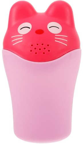 DECORNIJIA Niedlicher Duschbecher aus PP für Kinder Rosa Shampoo Spülbecher mit Praktischem Griff Einfach zu Halten und Haarewaschen unter Dusche