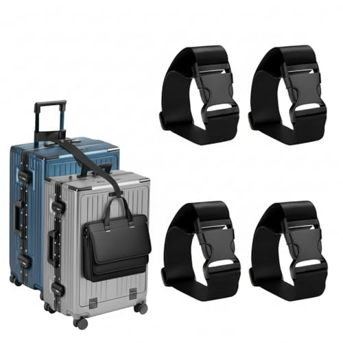 Frienda 4 Pcs Luggage Straps Add a Bag Luggage Connector Straps for Suitcase Travel Accessories Essentials to Connect Two Suitcase Adjustable Belt
