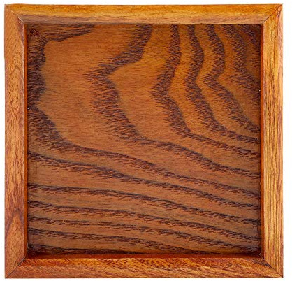 Vassoio quadrato in legno massello per tè, caffè, sushi, snack, piatto da portata per caffè ristorante caffè cupcake cena decorativa(22 x 22cm)