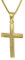 trendor Kreuz Anhänger Gold 333 (8 Karat) mit goldplattierter Kette für Damen, zeitloser Kreuz-Anhänger aus Echtgold, edles Geschenk 35796-50 50 cm