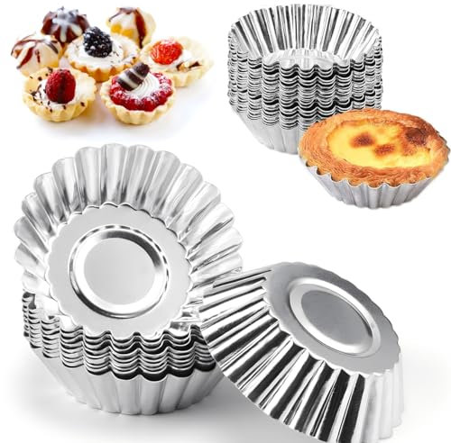 30 piezas Molde de Tartaleta de Huevo, Tazas de Huevo para Hornear, Molde para Tarta de Huevo, para Muffin Tazas de Pastel para Pudín, Horneado Sartén, Utensilios Hornear, Pastel Galletas