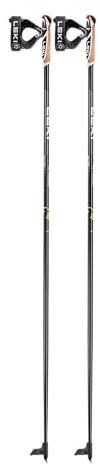 LEKI XTA 5.5 Lightweight Aluminum Cross-Country Ski Poles for Nordic Skiing - Carbon Structure-Bright Red-White - 150