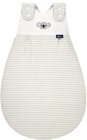 Dein Kinderland Alvi Außensack Baby Mäxchen organic cotton im SET mit Babylöffel | Babyschlafsack | Ganzjahresschlafsack | Bio-Baumwolle | Organic Cotton | anschmiegsam (ringlets koala gray, 74-80)